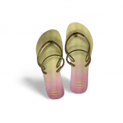 Havaianas Flat Duo Iridescent Beige Palha Slippers for Women